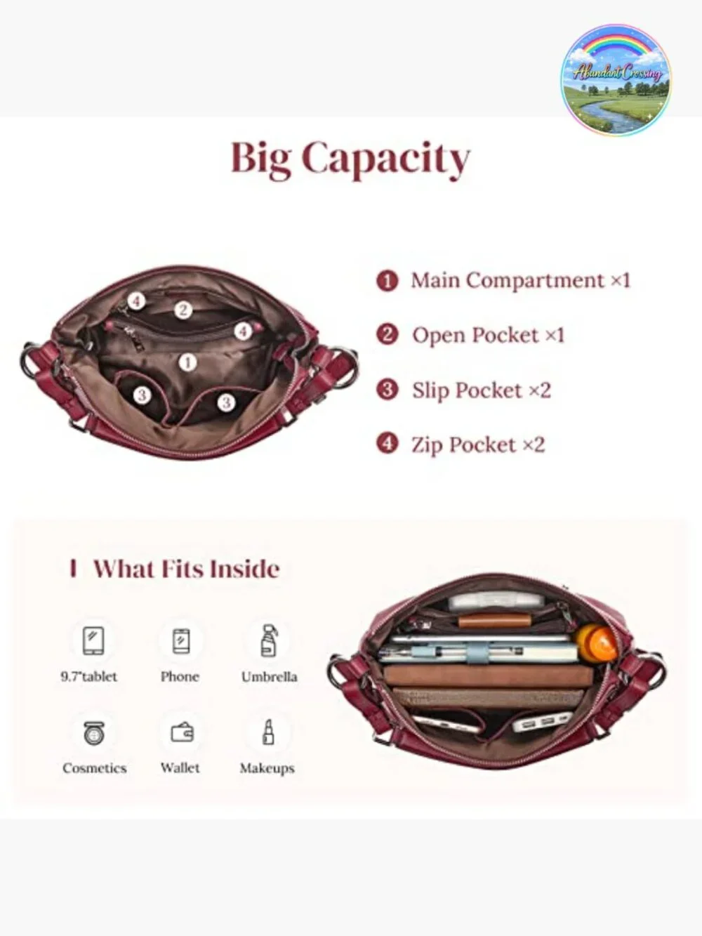 Genuine Leather Hobo Shoulder Bag Top Handle Handbag Ladies Purses